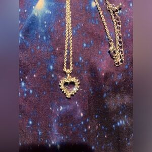 Cubic zirconia heart shaped necklace